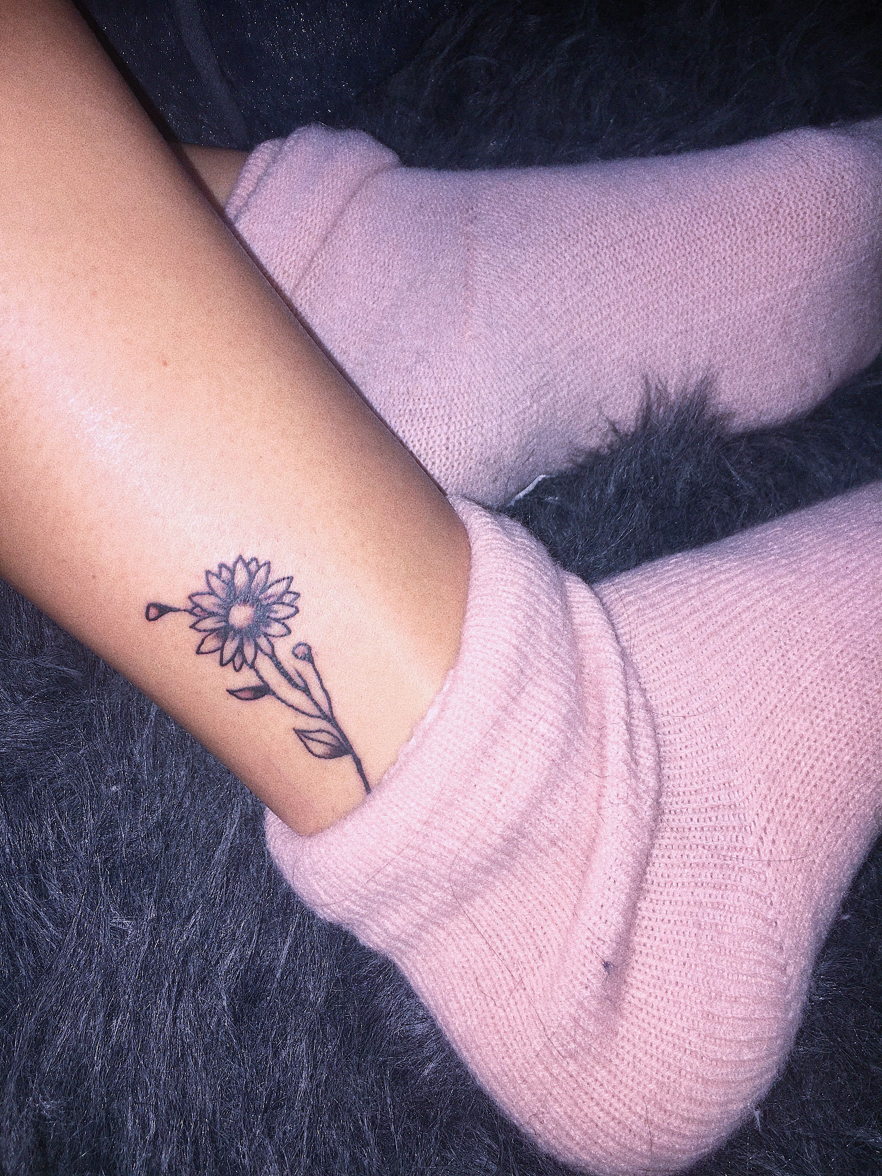 Sunflower Ankle Tattoo Tattoo Ideas Cute Tattoos Ankle Tattoo regarding proportions 3024 X 4032