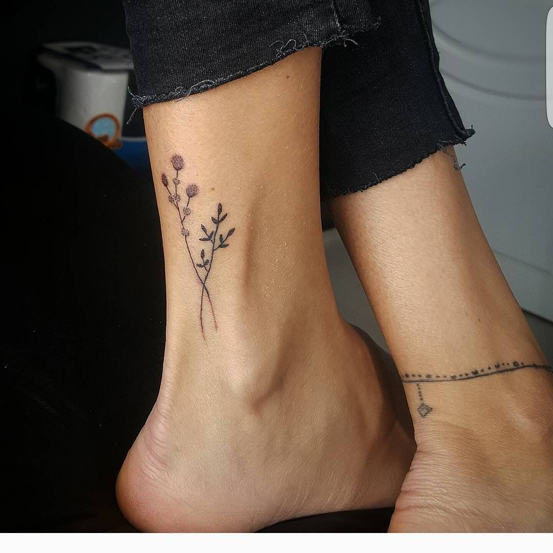 This Tiny Floral Ankle Tattoo Is Too Cute Tattoo Dainty Tattoos inside sizing 1080 X 1080