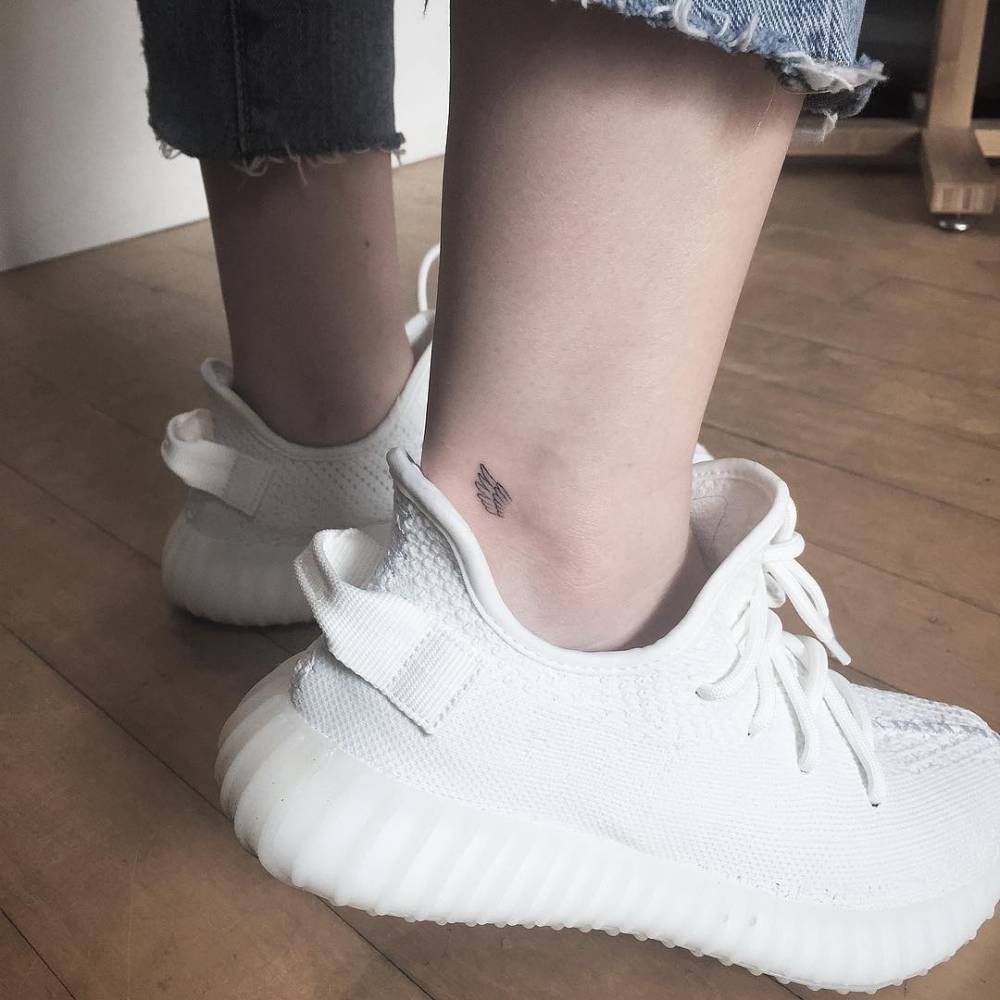 Tiny Wing Tattoo On The Ankle Tattoo Ideas Little Tattoos Girl inside measurements 1000 X 1000