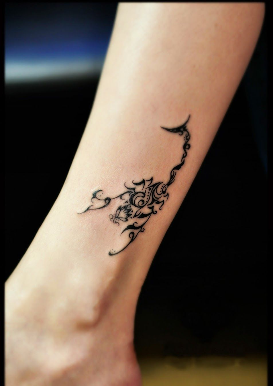 Totem Scorpion Tattoo Design On The Ankle Girl Tattoo Feminine with regard to size 953 X 1347