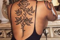 Unique Large Rose Spine Back Tattoo Ideas For Women Vintage Black for sizing 1292 X 2048