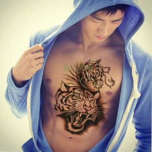 Waterproof Temporary Tattoo Sticker Body Art Large Tiger Tattoo On in size 1000 X 1000