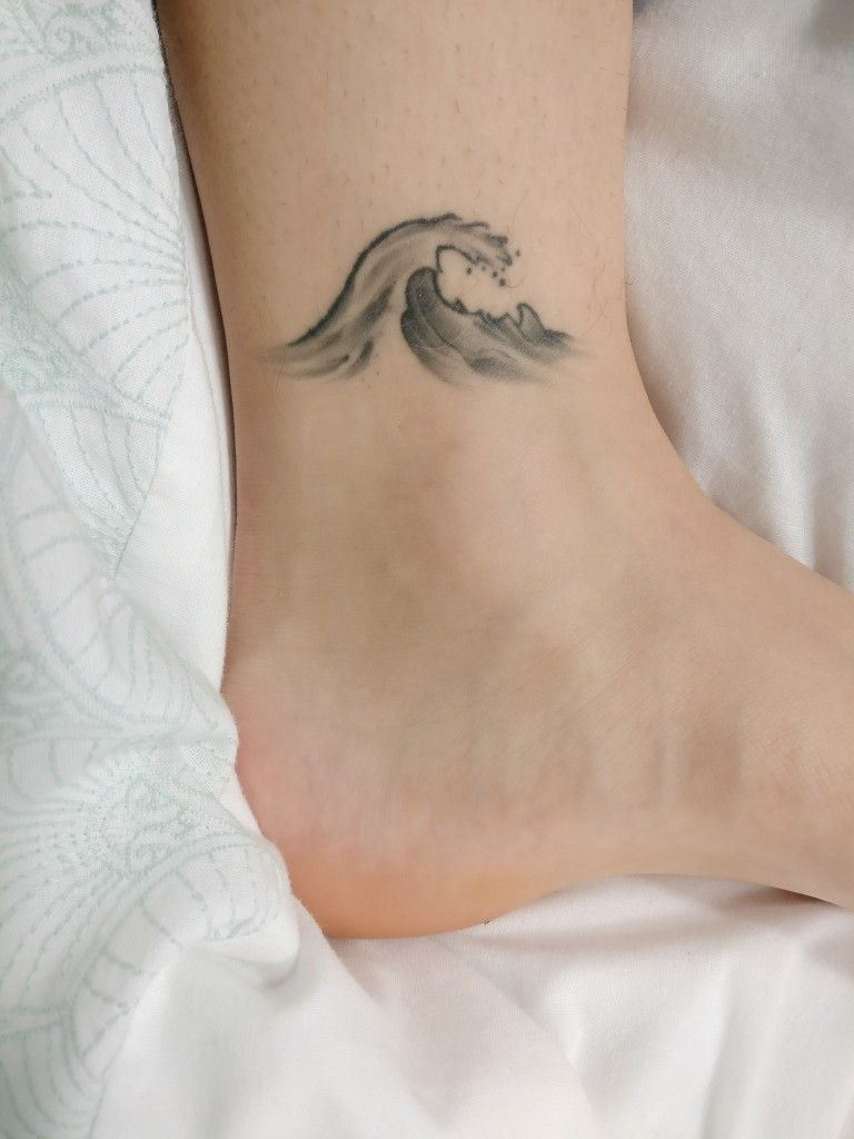 Wave Tattoo On The Ankle Tattoos Tattoos Foot Tattoos Mermaid throughout proportions 768 X 1024