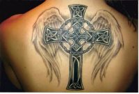 Winged Celtic Cross Tattoo On Back with regard to sizing 1085 X 736