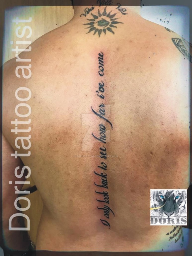 Writing Back Tattoo Doristattoo On Deviantart throughout sizing 774 X 1032