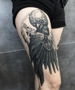 100 Ideas Of Raven Tattoo Designs June 2019 Bird Tattoos intended for size 1080 X 1286