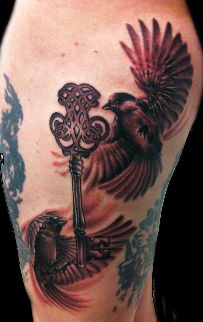 2 Birds With Key Tattoo Hatefulss Tattoo Inspiration Key for proportions 710 X 1126