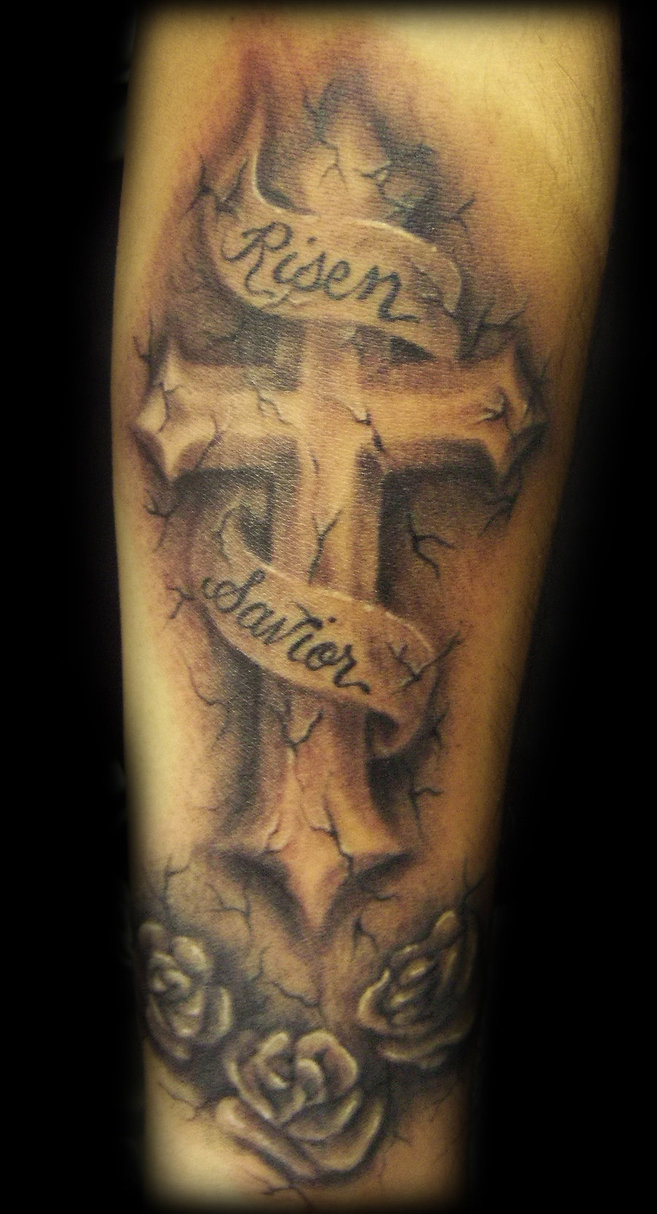 25 Amazing Cross Tattoos Tattoo Me Now in proportions 657 X 1214