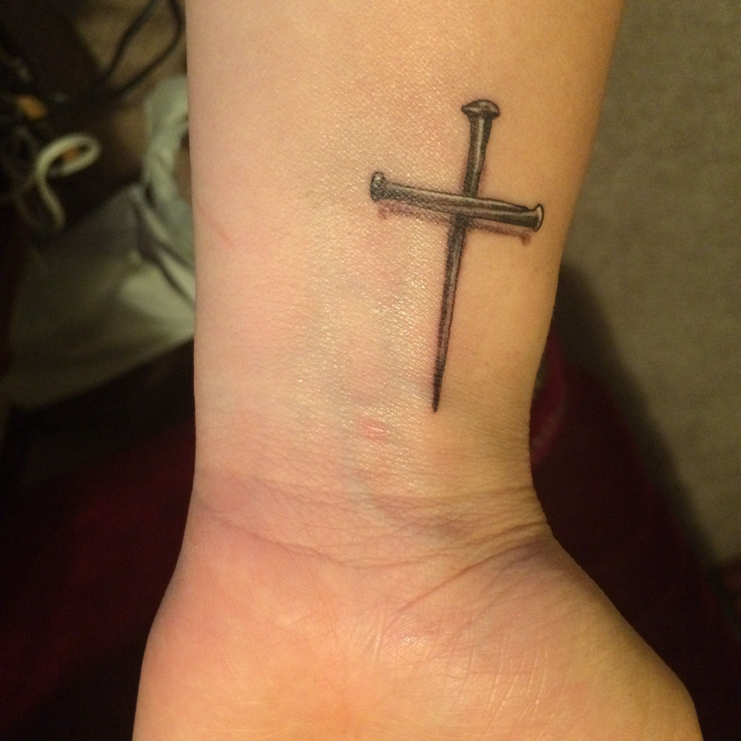 3 Nails One Cross Wrist Tattoo Quotesinspirationprayer Cross for dimensions 2448 X 2448