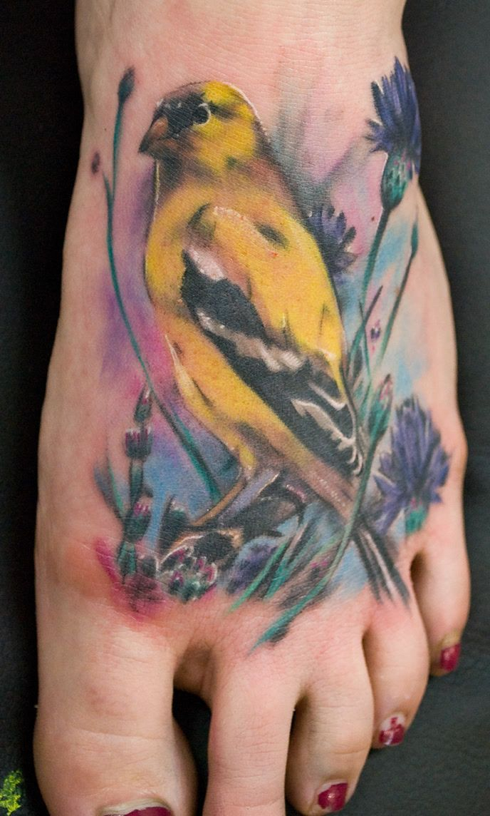 35 Bird Tattoos On Foot intended for size 688 X 1144