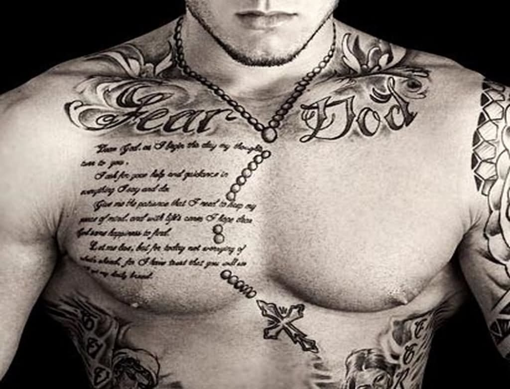 35 Rosary Tattoos On Chest regarding proportions 1024 X 780