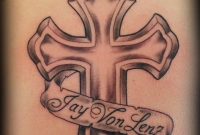 39 Memorial Cross Tattoos Ideas throughout size 736 X 1165