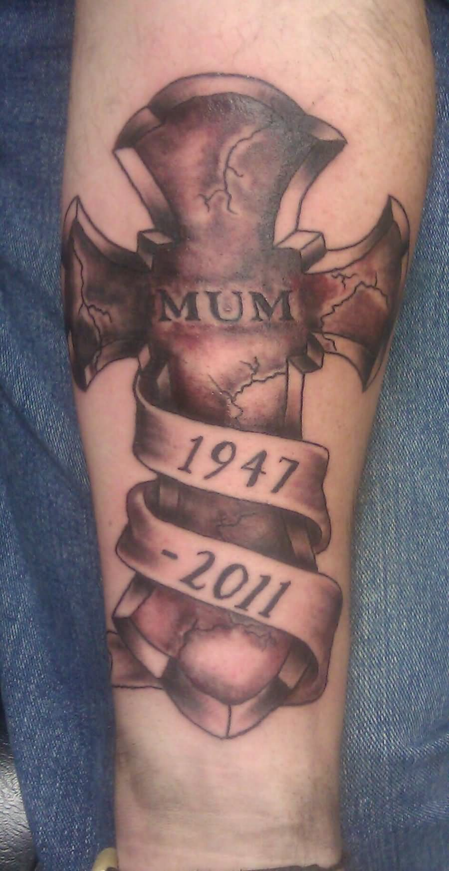 39 Memorial Cross Tattoos Ideas with sizing 900 X 1745