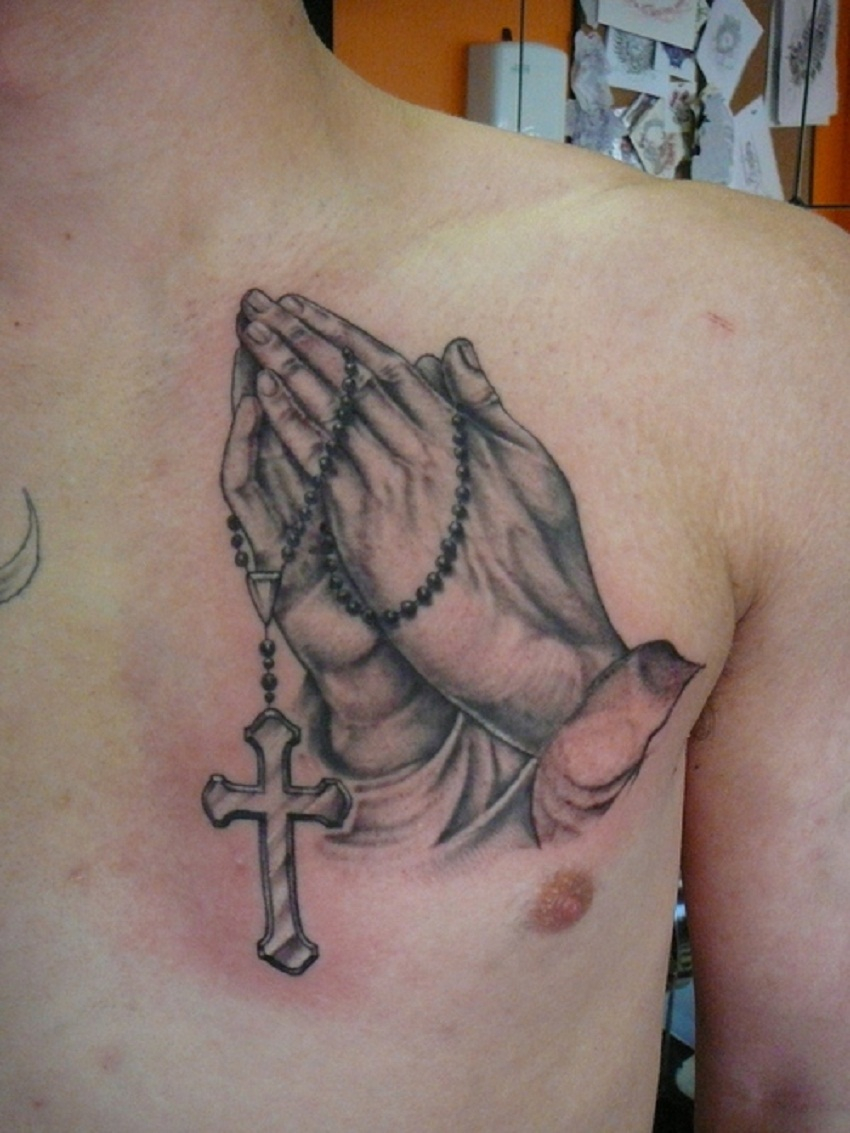 40 Best Praying Hands Tattoos On The Internet Tats N Rings inside measurements 850 X 1133