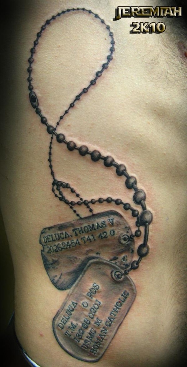 40 Lovely Dog Tag Tattoos And Their Significance within measurements 650 X 1272