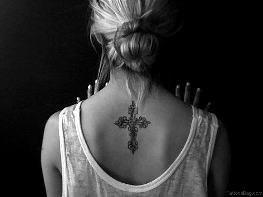 41 Beautiful Cross Tattoos On Neck for proportions 1024 X 768