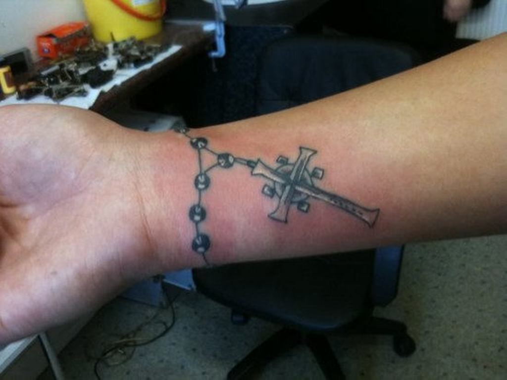 47 Stylish Cross Tattoos For Wrists intended for size 1024 X 768