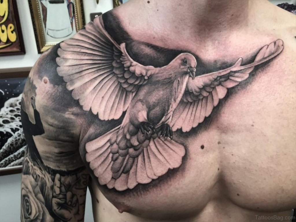 50 Fabulous Birds Tattoos On Chest inside proportions 1024 X 768