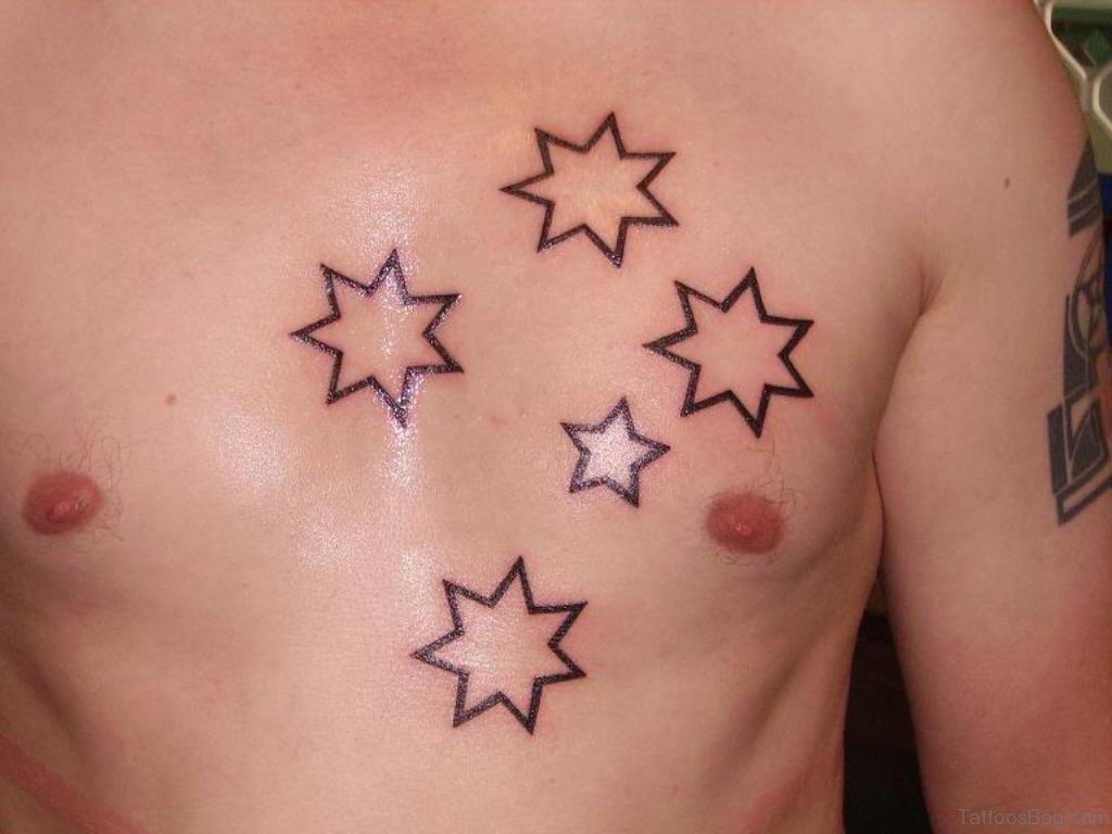 52 Gorgeous Stars Tattoos For Chest with regard to dimensions 1024 X 768