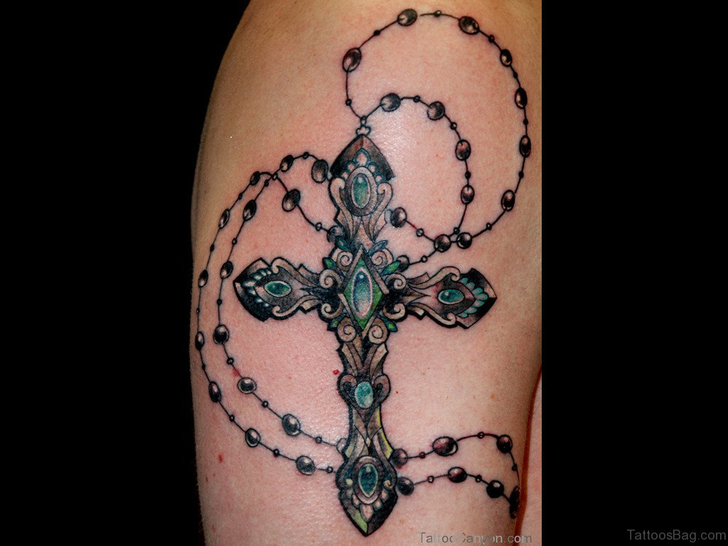 52 Great Rosary Tattoos On Arm intended for proportions 1024 X 768