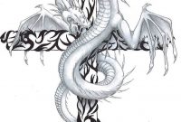 55 Dragon Cross Tattoos Designs And Pictures regarding proportions 782 X 1021