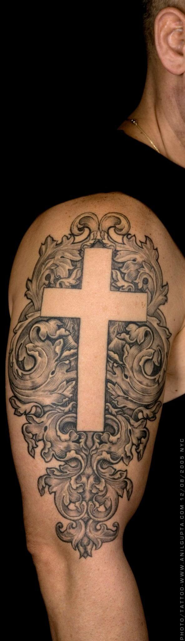 56 Best Cross Tattoos For Men Improb for sizing 593 X 2048