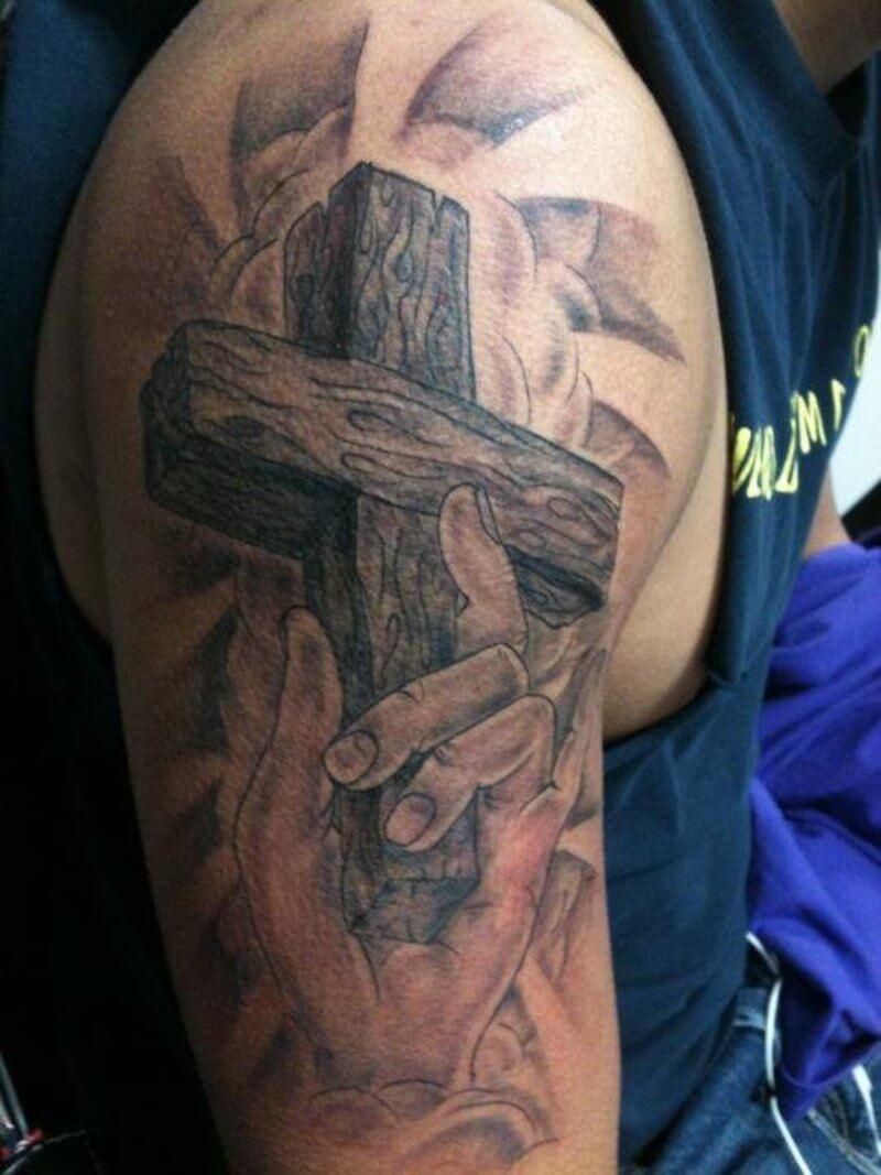 56 Best Cross Tattoos For Men Improb inside size 800 X 1067