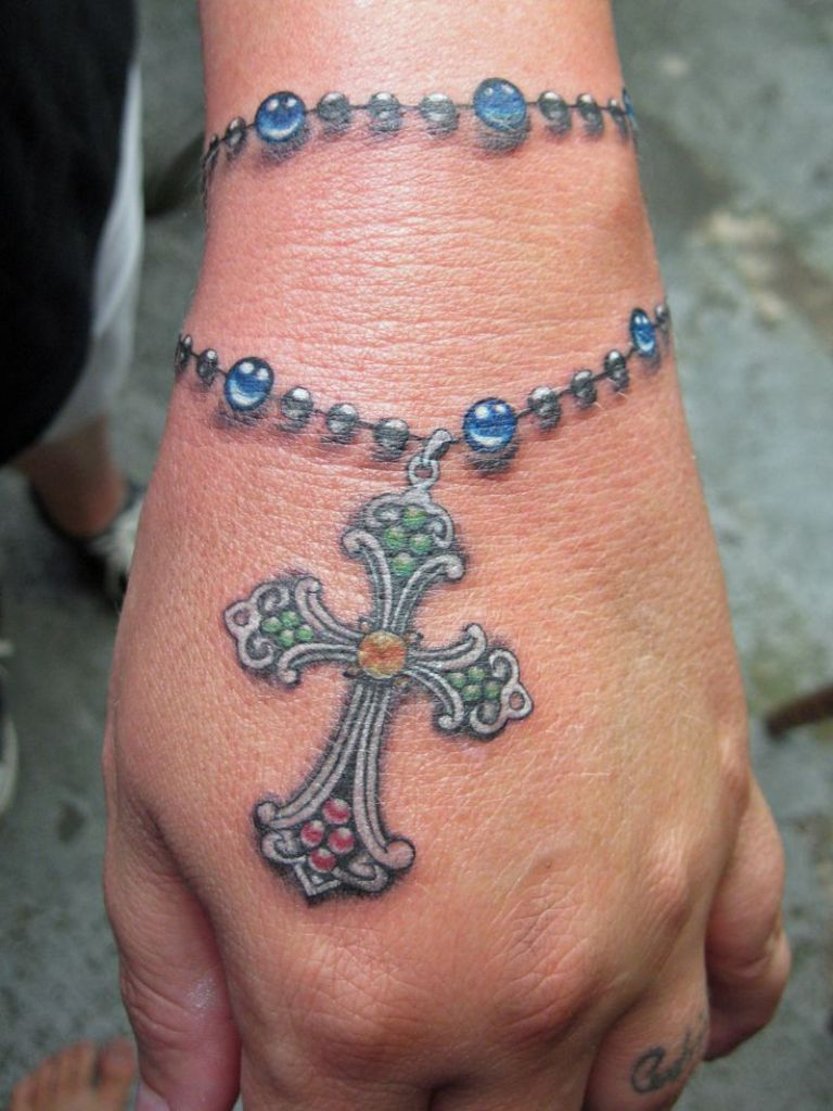 57 Impressive Rosary Wrist Tattoos Design with sizing 768 X 1024