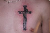 59 Good Looking Cross Tattoos Designs For Chest for proportions 1024 X 768