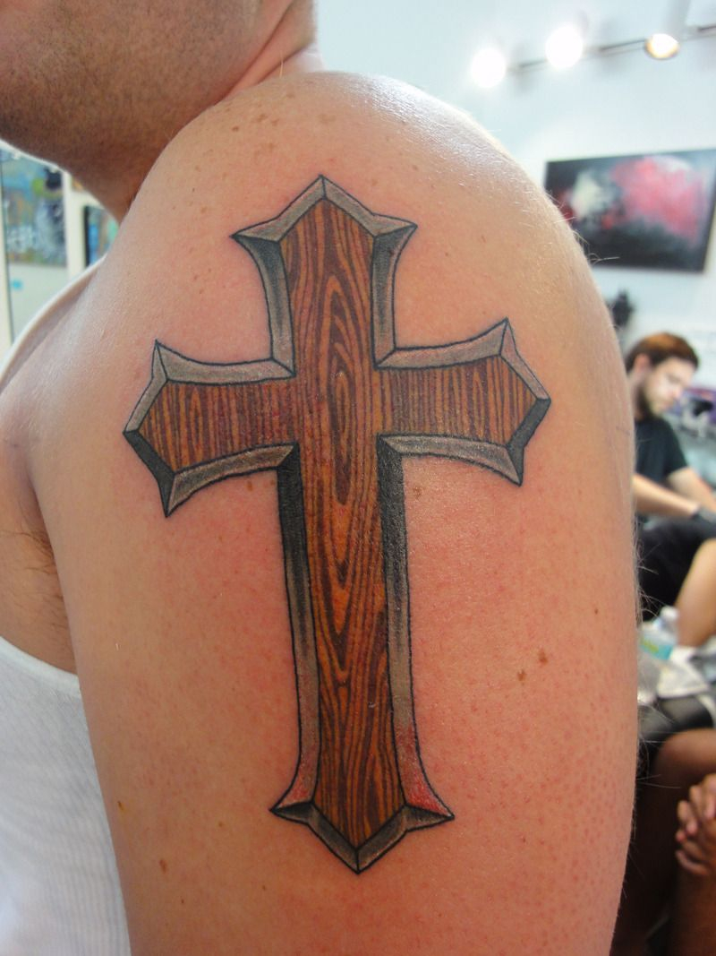 60 Best Cross Tattoo Design Inspirations Tattoos Wooden Cross inside sizing 800 X 1067