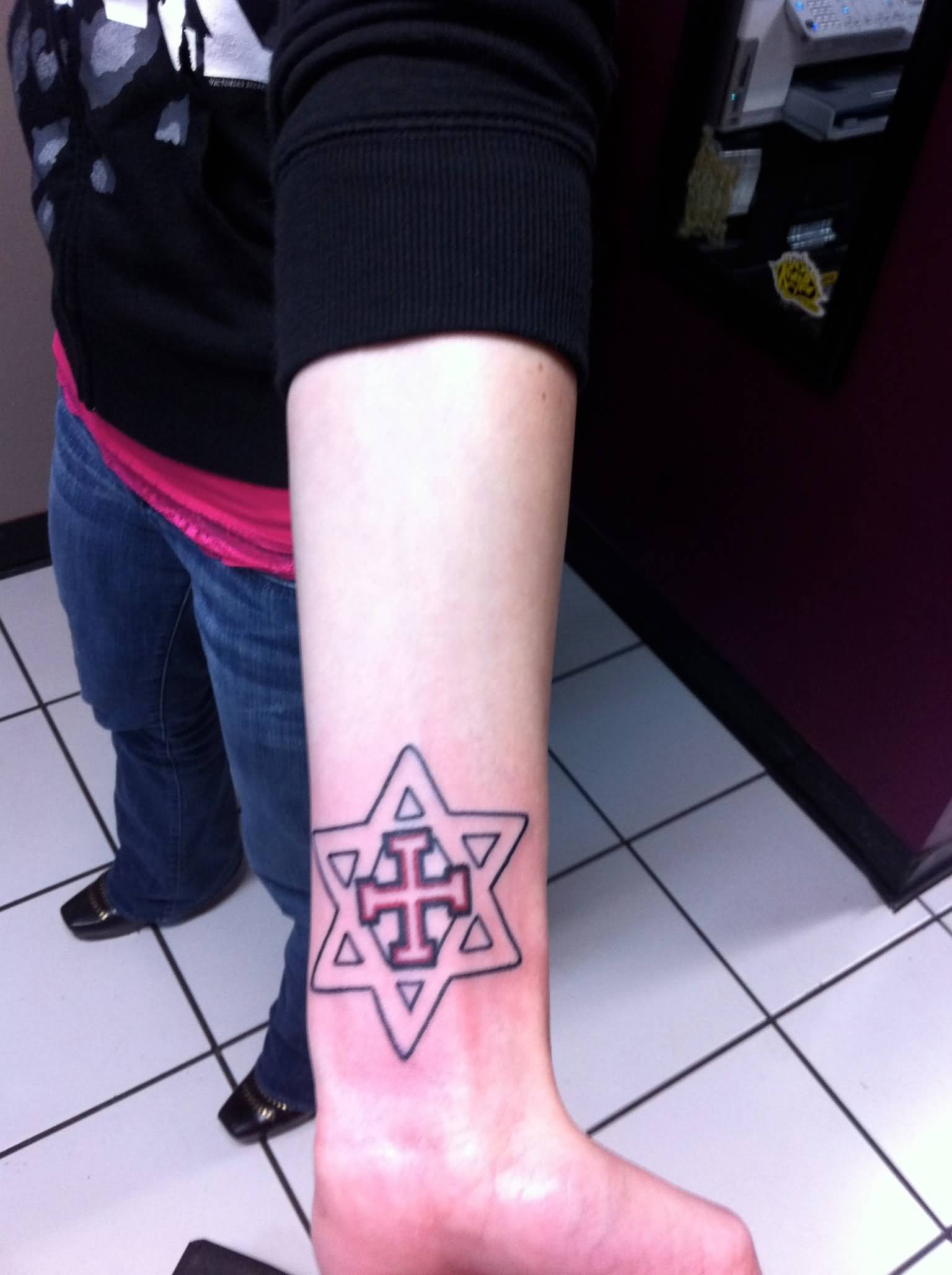 7 Cross Star Of David Tattoos in dimensions 1536 X 2056