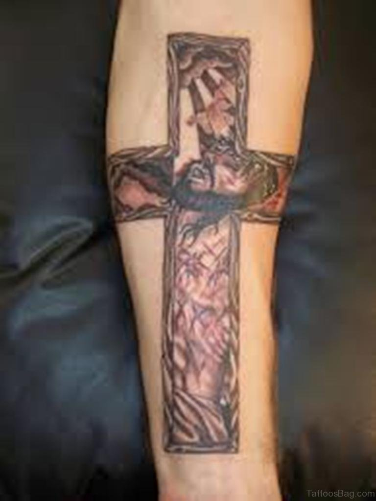 70 Great Cross Tattoos For Arm with regard to measurements 768 X 1024