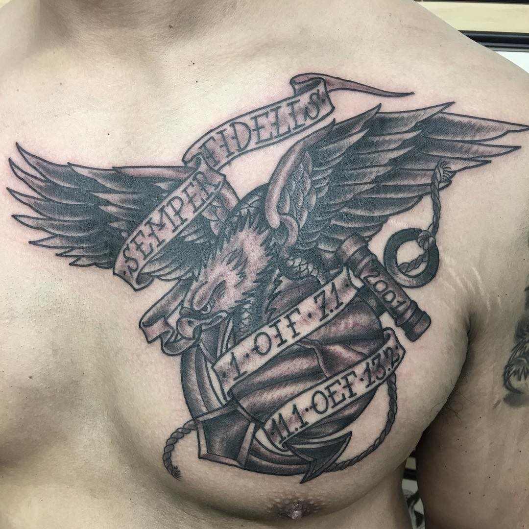 75 Cool Usmc Tattoos Meaning Policy And Designs 2019 in measurements 1080 X 1080