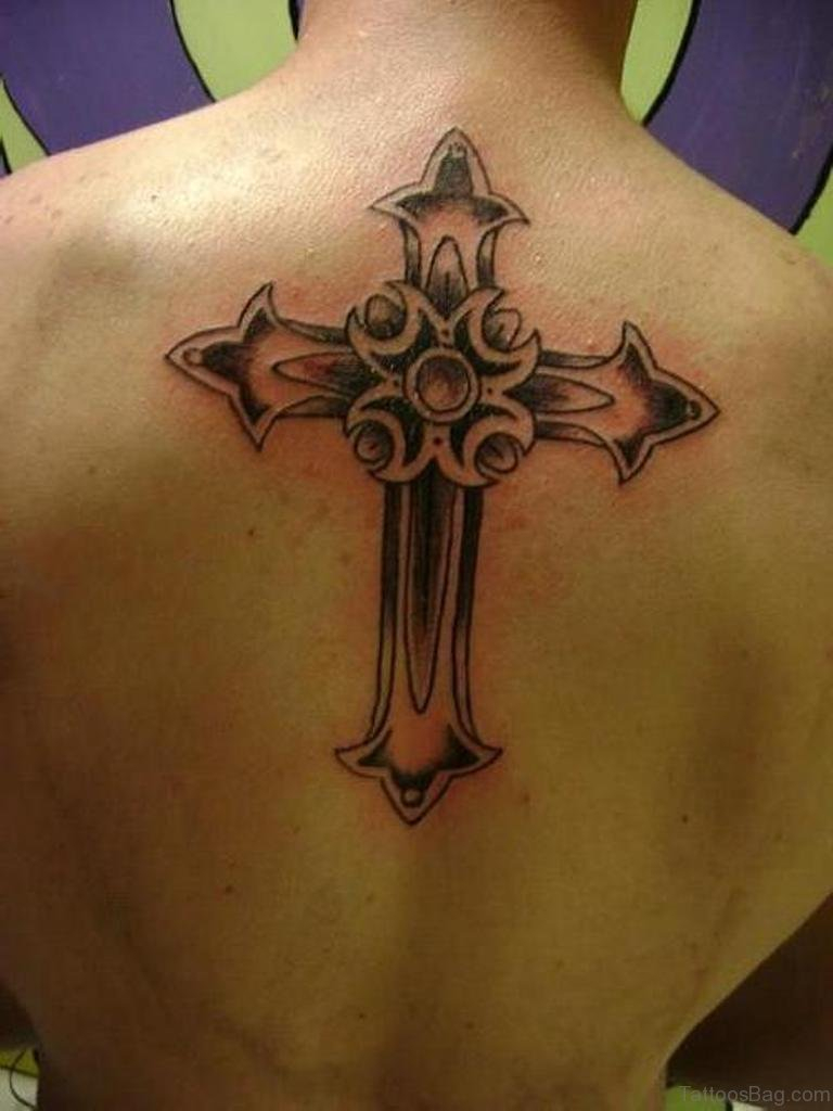 80 Stylish Cross Tattoos On Back for proportions 768 X 1024