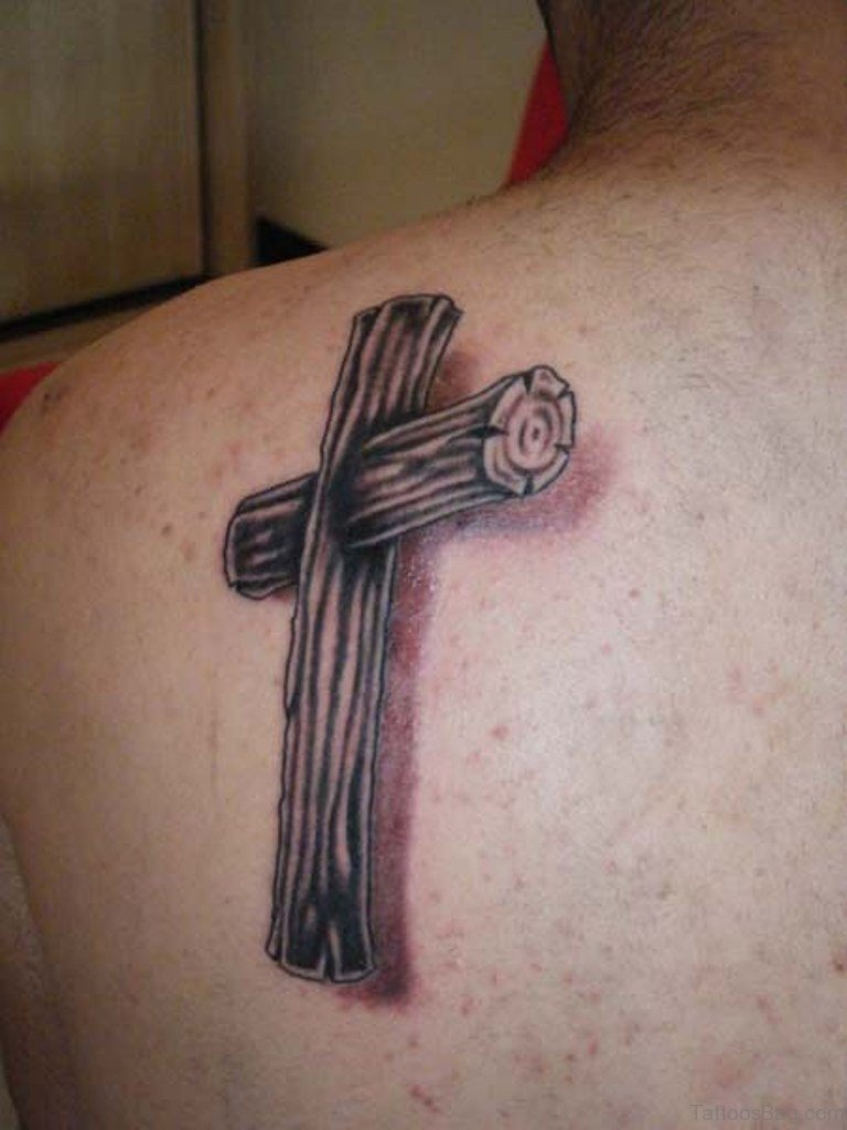 80 Stylish Cross Tattoos On Back throughout size 768 X 1024