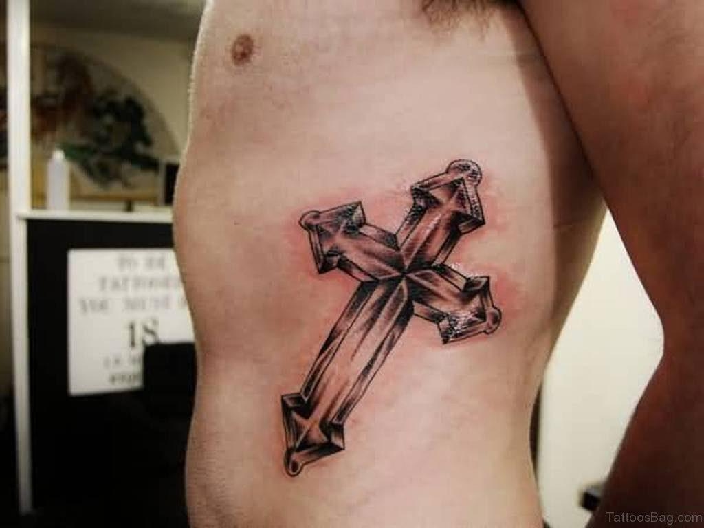 86 Newest Cross Tattoos For Rib in measurements 1024 X 768
