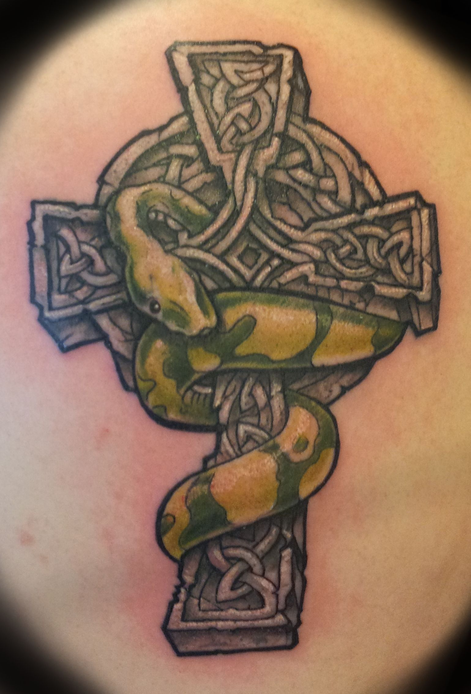 A Celtic Cross With Snake Rob Tattoos Ascendingkoi My Style intended for sizing 1539 X 2266