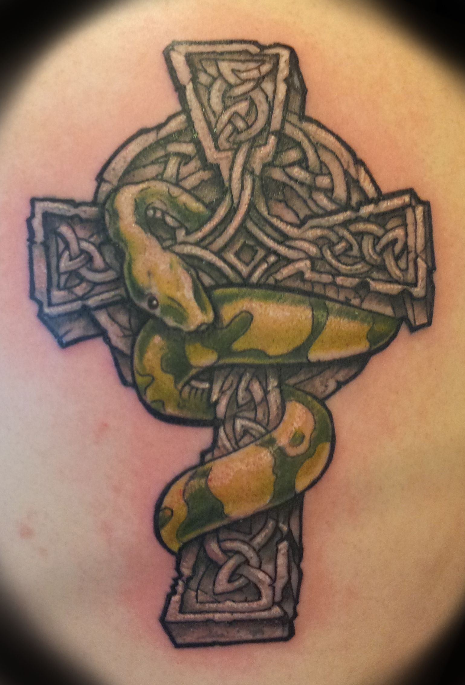 A Celtic Cross With Snake Rob Tattoos Ascendingkoi My Style throughout size 1539 X 2266