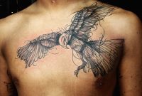 Abstract Bird Chest Piece Tattoo Lannigantattoos Kyrsta throughout sizing 3264 X 2446