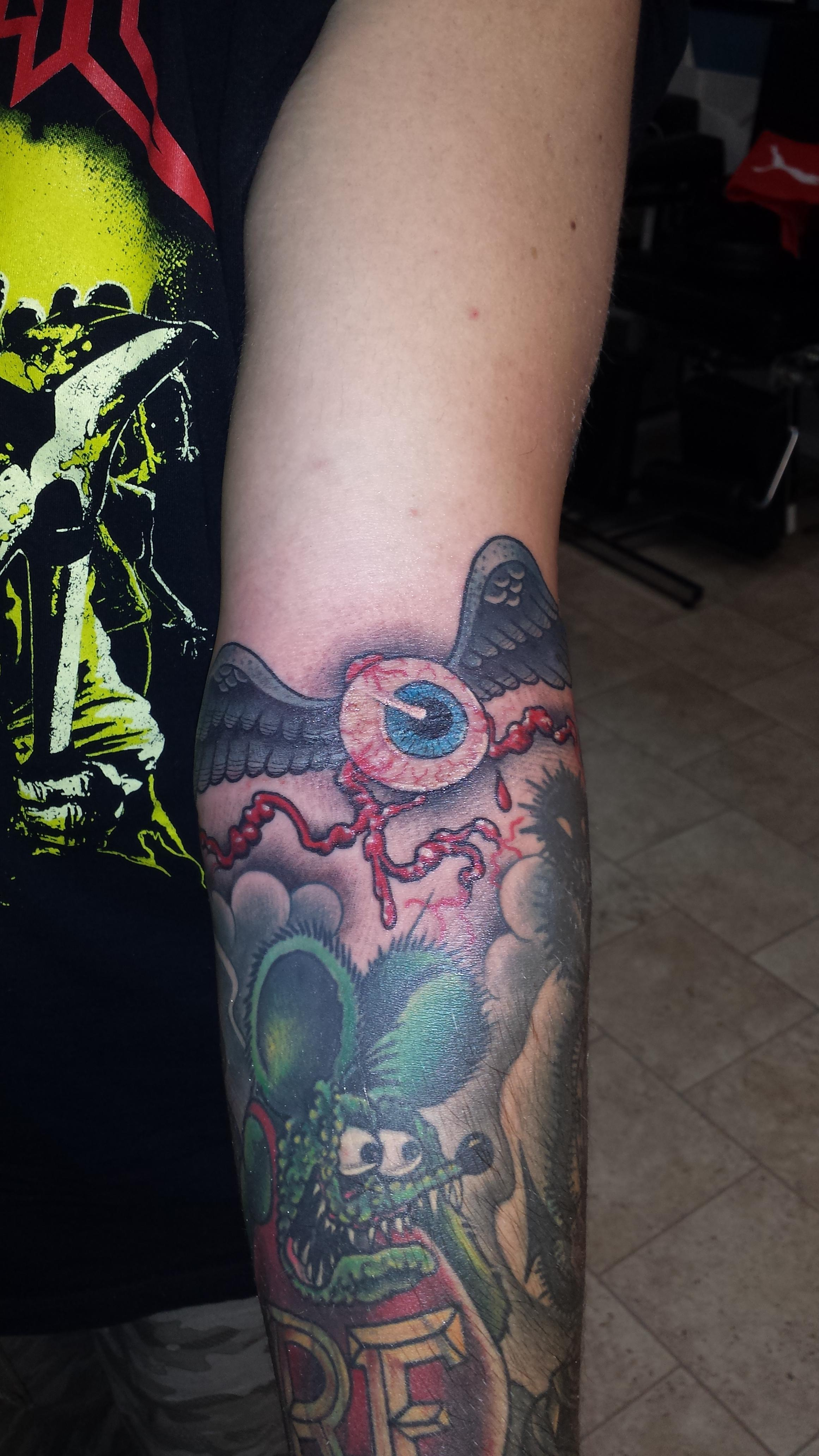 Added Another Piece To My Rat Fink Sleeve Tonight Done Nick regarding measurements 2322 X 4128