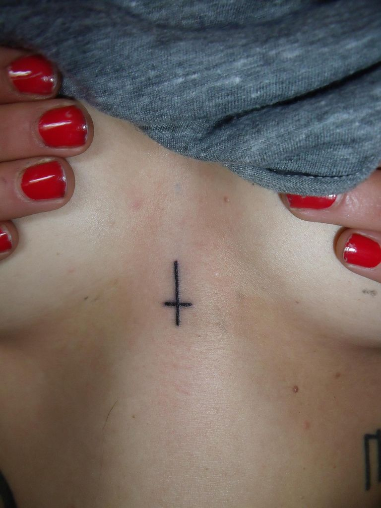 Adequat Inverted Grim Tattoos Upside Down Cross Occult Tattoo within proportions 768 X 1024