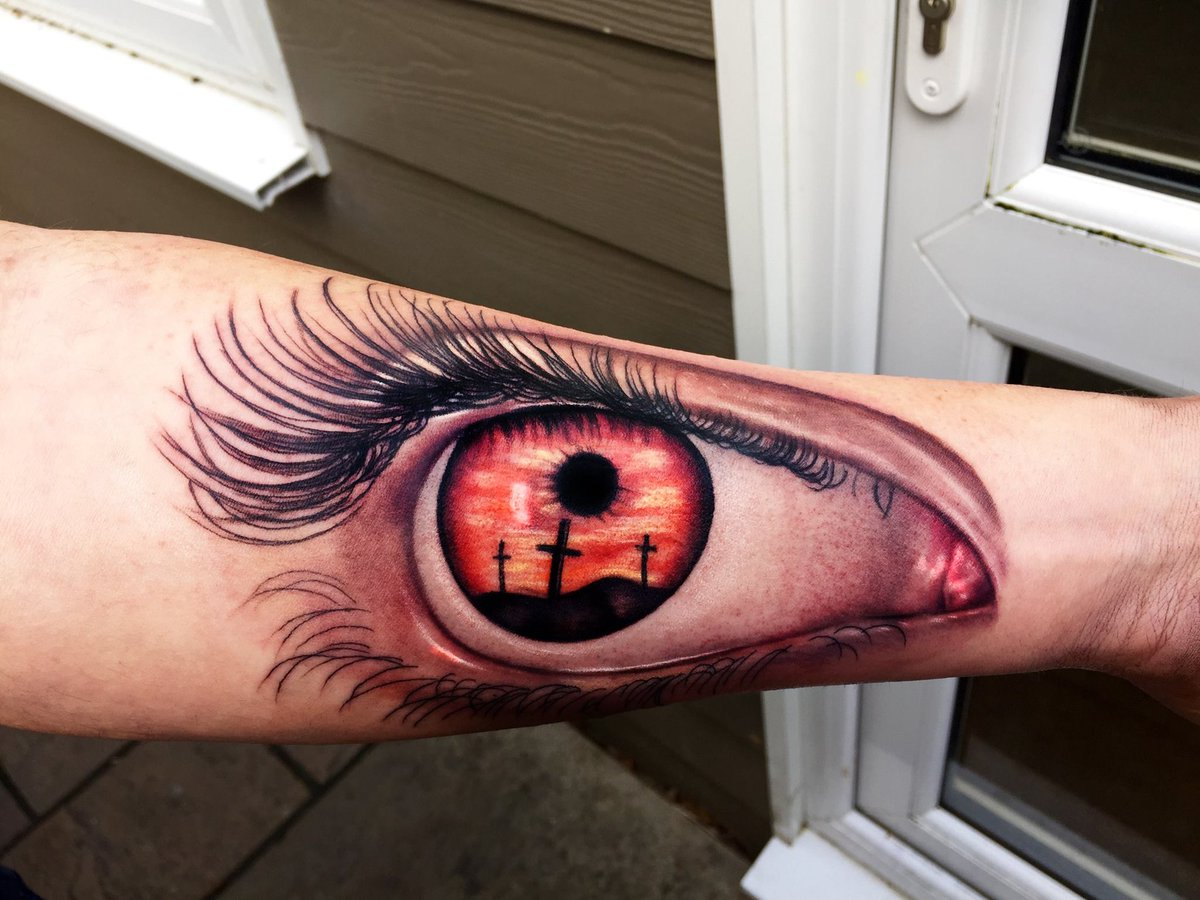Alex Crook Tattooist On Twitter Eye Cross Sunset Detail throughout sizing 1200 X 900
