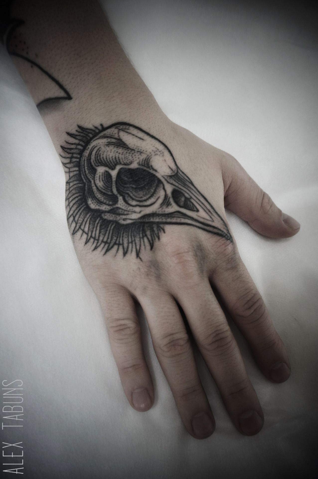 Alex Tabuns Crow Skull Tattoo Corvids Hand Tattoos Skull Hand within proportions 1276 X 1920