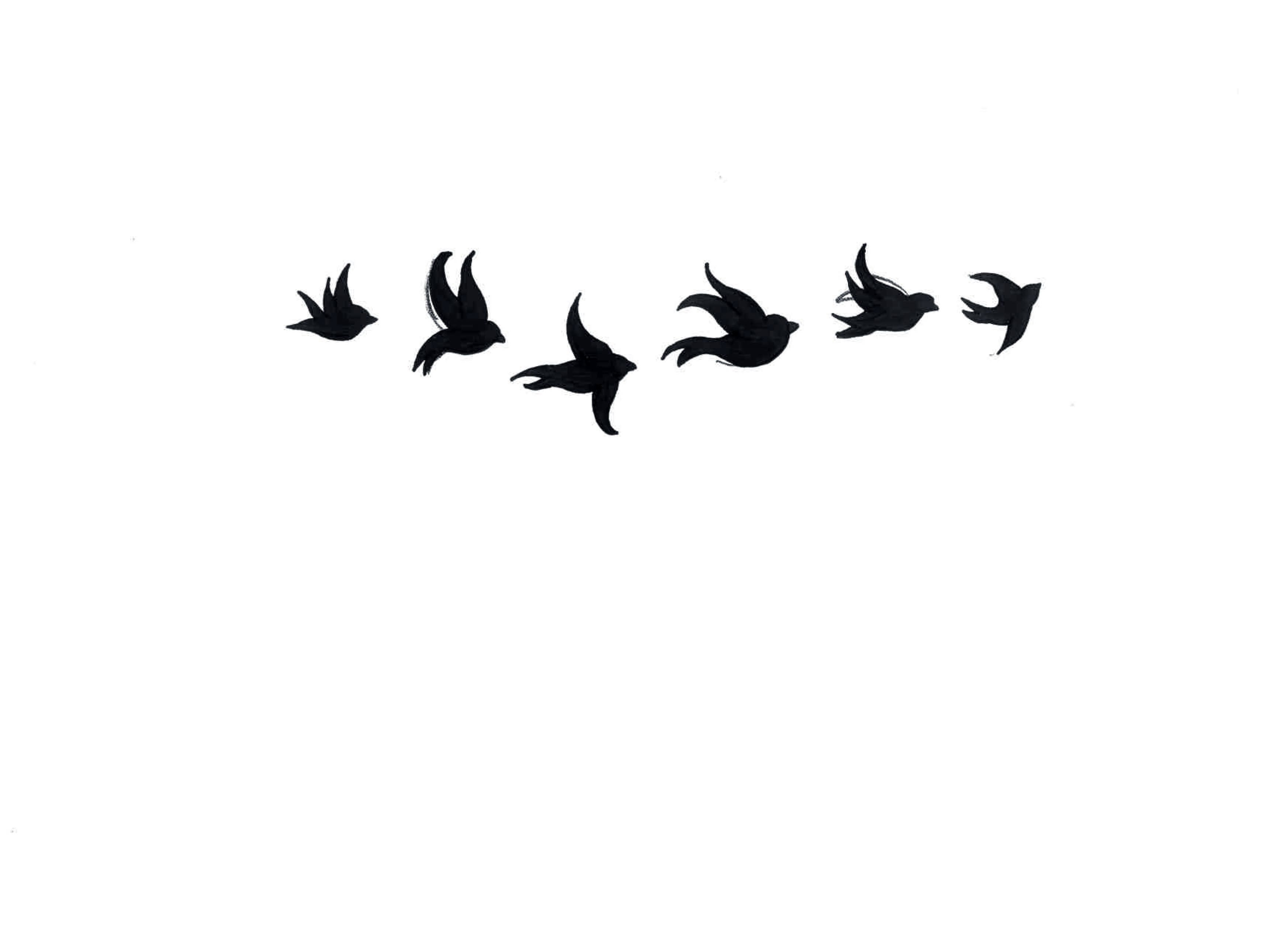 Amazing Black Six Flying Birds Tattoo Stencil Bird Tattoos Bird pertaining to measurements 3492 X 2563