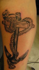 Anchor With Rope And Wooden Cross Beam Tattoos And The Tattooed within measurements 896 X 1600