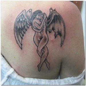 Angel Hugging Cross Tattoo Nordiclarpwiki for dimensions 1088 X 1088