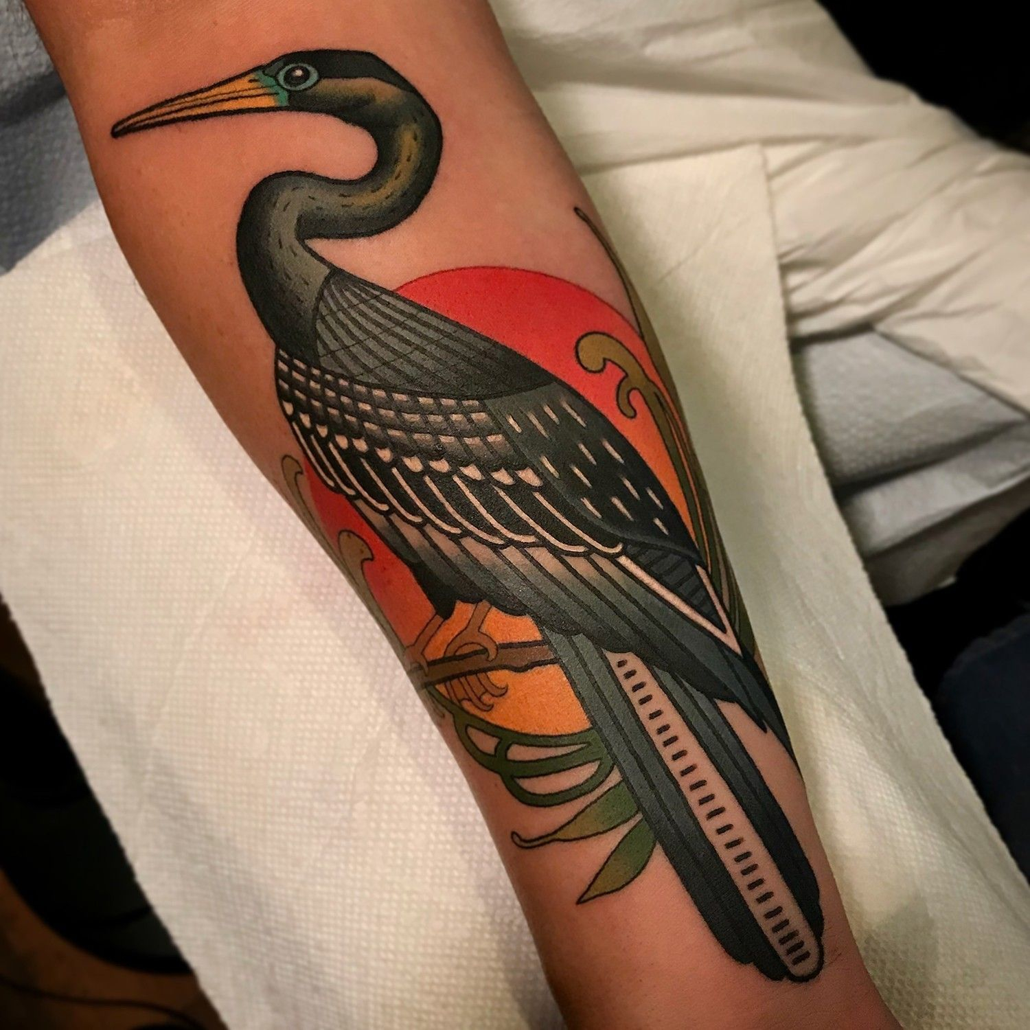 Anhinga Snake Bird Tattoo Dave Wah At Stay Humble Tattoo Company inside dimensions 1500 X 1500