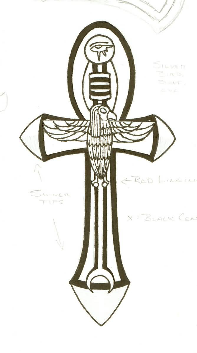 Ankh Cross Tattoo Design in size 668 X 1194