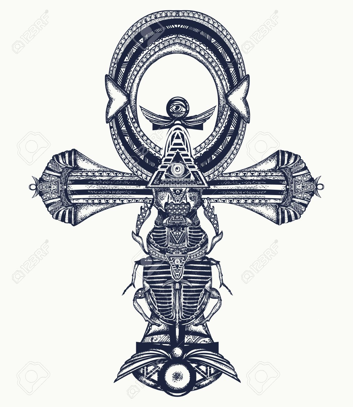 Ankh Tattoo Ancient Egyptian Cross T Shirt Design Decorative intended for dimensions 1130 X 1300