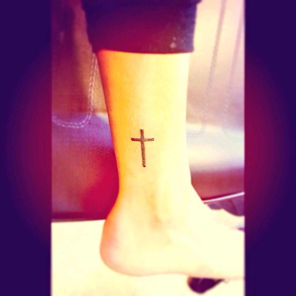 Ankle Cross Tattoo Tats Tattoos Inside Ankle Tattoos Simple with proportions 1024 X 1024